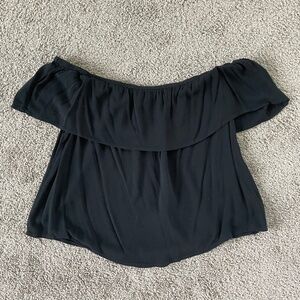 Forever 21 Black Off The Shoulder Flowy Top